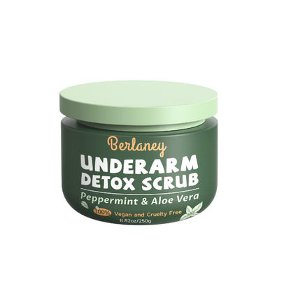 Body Scrub and Armpit Detox Scrub 8.8 oz with Peppermint, Aloe Vera and Walnut Shell Powder, Underarm Scrub Helps on Removing Odor, Deep Cleanse, for Legs, Knee, Feet, Hands, Whole Body, Native Deodorant