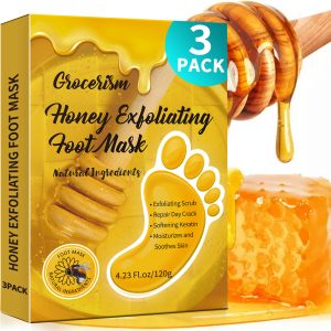 Peach Foot Peel Mask - for Dry Cracked Feet - Remove Dead Skin and Calluses  | Lavinso